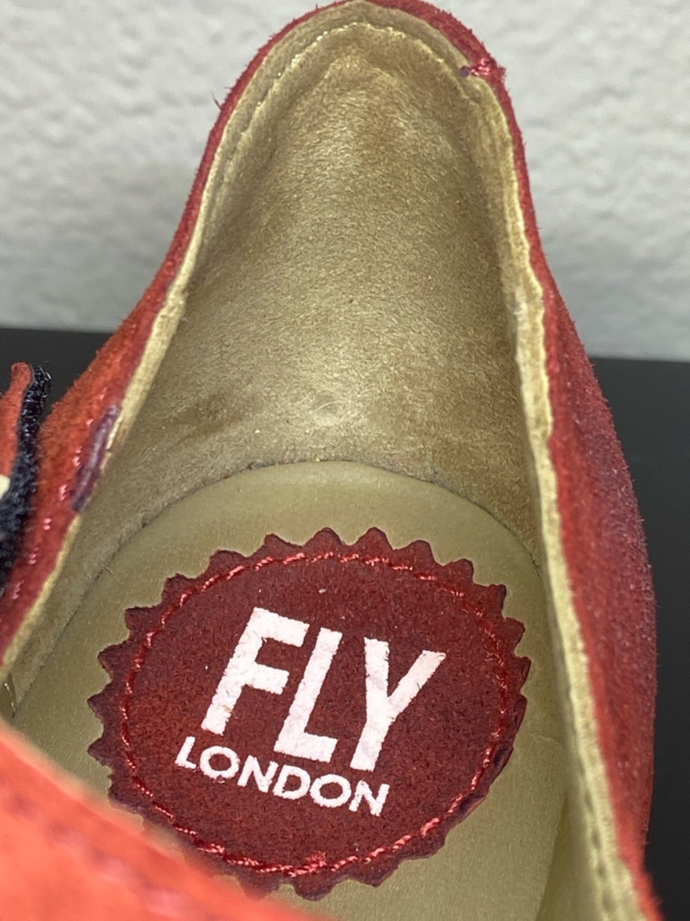 Fly London Women's Red Suede Mary Jane Wedge Mules size:37(6.5) - Picture 7 of 13
